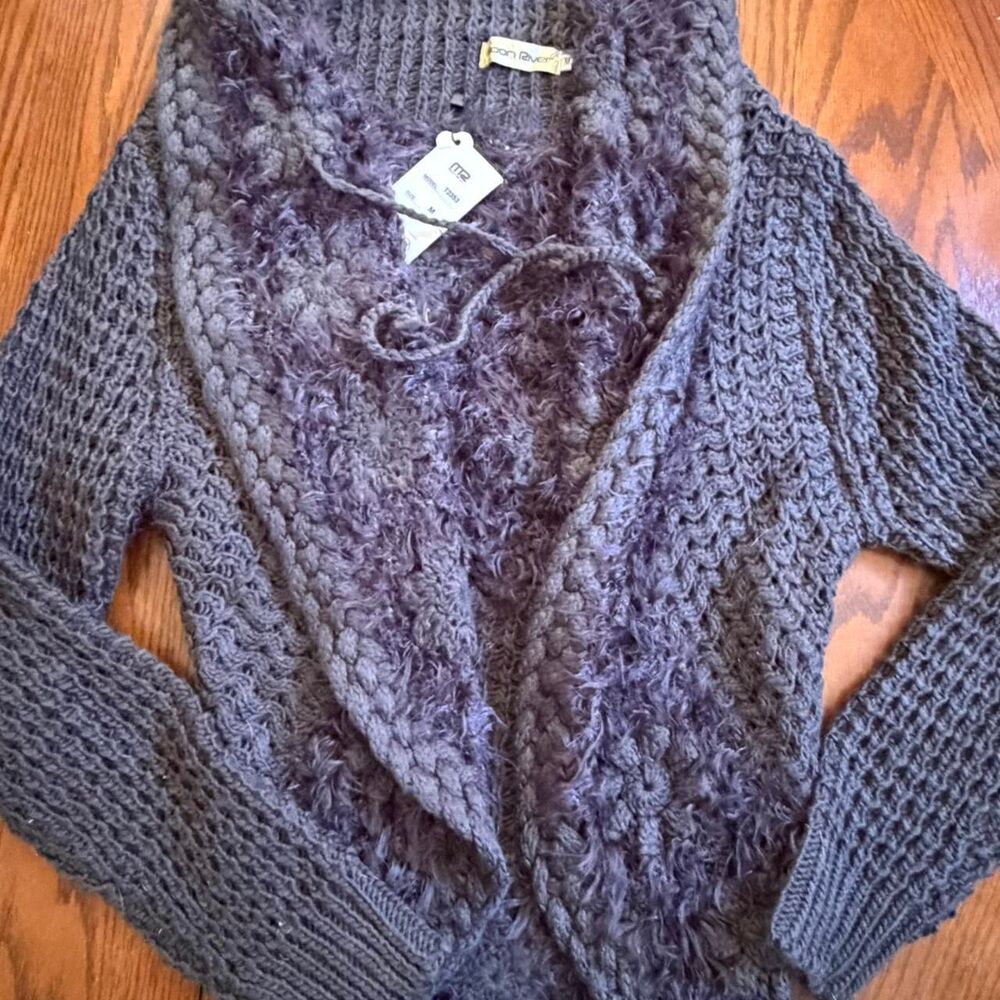 NWT Moon River Chunky Knit Fuzzy Cardigan Sweater